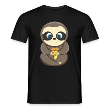 PIzza Sloth Lover Pizza - Men's T-Shirt - black - Front - AI Model Male 178 light (178cm)