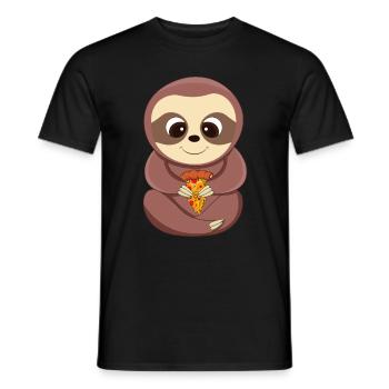 Pizza eater herbivore Italian food - Men's T-Shirt - black - Front - AI Model Male 178 light (178cm)