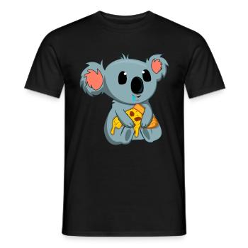 Pizza Eater Koala Lovers Animal Koala Bear - Men's T-Shirt - black - Front - AI Model Male 178 light (178cm)