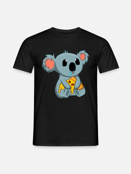 Pizza-Esser Koala-Liebhaber Tier Koala-Bär - Männer T-Shirt - Schwarz