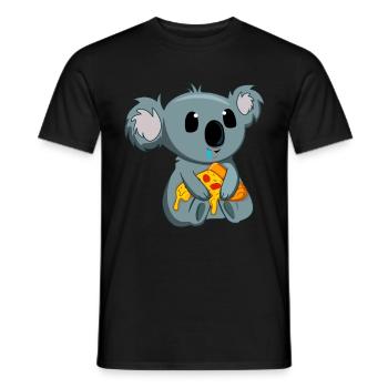 Pizza lover Koala Whisperer - Men's T-Shirt - black - Front - AI Model Male 178 light (178cm)