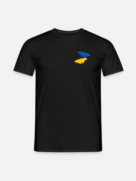 Ukraine, 2 butterflies - Men's T-Shirt - black