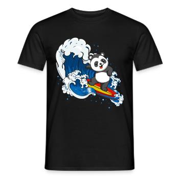 Zookeeping Surfen Wildtiere Tier Pandabär Surfen - Männer T-Shirt - Schwarz - Vorne - AI Model Male 178 light (178cm)