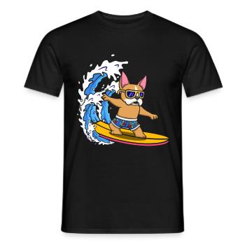 Surfbrett Hundeliebhaber Tier Hundezüchter Surfen - Männer T-Shirt - Schwarz - Vorne - AI Model Male 178 light (178cm)