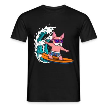 Dog Lovers Dog Owners Surfers - Men's T-Shirt - black - Front - AI Model Male 178 light (178cm)
