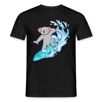 Surfing Surfboard Koala Lovers Animal Koala Bear - Men's T-Shirt - black - Front - AI Model Male 178 light (178cm)