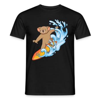 Koala lover Koala Whisperer Animal Surfer - Men's T-Shirt - black - Front - AI Model Male 178 light (178cm)