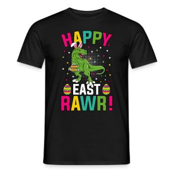 Happy East Rawr Easter T-Rex - Men's T-Shirt - black - Front - AI Model Male 178 light (178cm)