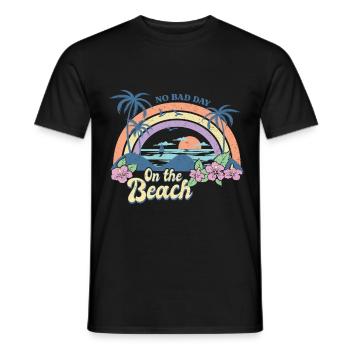 No Bad Day On The Beach Summer - Men's T-Shirt - black - Front - AI Model Male 178 light (178cm)
