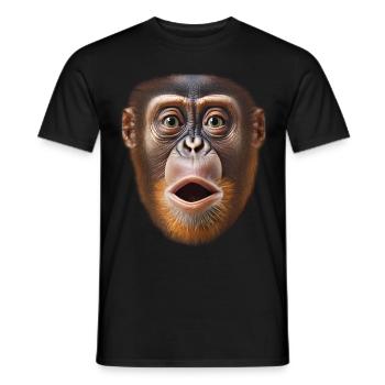 Funny Monkey T-Shirt - Men's T-Shirt - black - Front - AI Model Male 178 light (178cm)