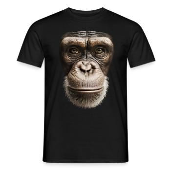 Funny Monkey T-Shirt - Men's T-Shirt - black - Front - AI Model Male 178 light (178cm)