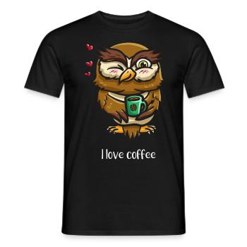 Animal Wildlife Caffeine Drinker Owl - Men's T-Shirt - black - Front - AI Model Male 178 light (178cm)