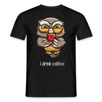 Je bois de l’oiseau contenant de la caféine - T-shirt homme - noir - Devant - AI Model Male 178 light (178cm)