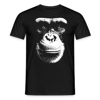 Funny Monkey T-Shirt - T-shirt homme - noir - Devant - AI Model Male 178 light (178cm)