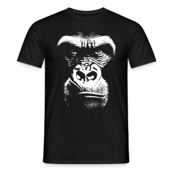 Funny Monkey T-Shirt - Men's T-Shirt - black - Front - AI Model Male 178 light (178cm)