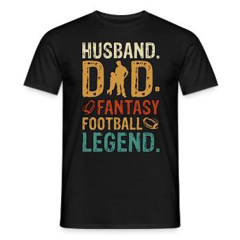 Husband Dad Fantasy Father's Day Fantasy Football - Men's T-Shirt - black - Front - AI Model Male 178 light (178cm)