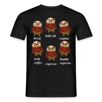 Bird Whisperer Owl Caffeine Drinker - Men's T-Shirt - black - Front - AI Model Male 178 light (178cm)