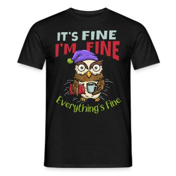 ist gut bin Ich Alles Kaffee Eule - Männer T-Shirt - Schwarz - Vorne - AI Model Male 178 light (178cm)