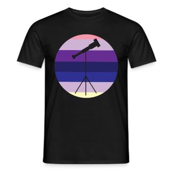 Retro Astronomer Stars Moon Galaxy - Men's T-Shirt - black - Front - AI Model Male 178 light (178cm)