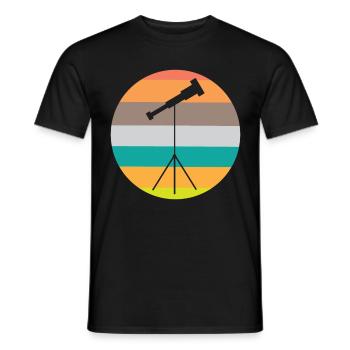 Télescope Astronome Galaxie Stellaire - T-shirt homme - noir - Devant - AI Model Male 178 light (178cm)