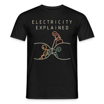 L’électricité explique la physique - T-shirt homme - noir - Devant - AI Model Male 178 light (178cm)