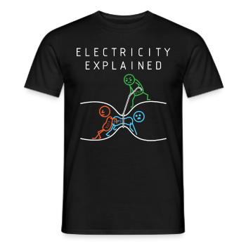 Schéma électrique électricité - T-shirt homme - noir - Devant - AI Model Male 178 light (178cm)