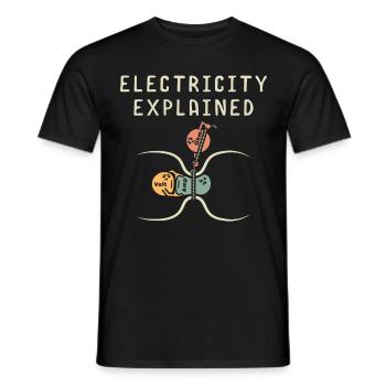 Etudiant électricien électricien - T-shirt homme - noir - Devant - AI Model Male 178 light (178cm)