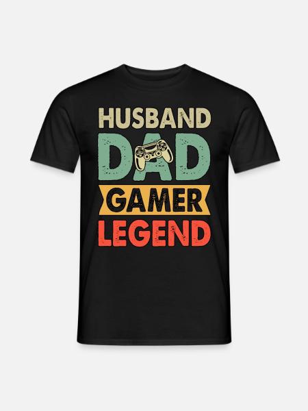 Marito Papà Gamer Leggenda Gamer Papà - Mænd T-shirt - sort