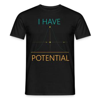 J’ai un potentiel de majeure en physique - T-shirt homme - noir - Devant - AI Model Male 178 light (178cm)