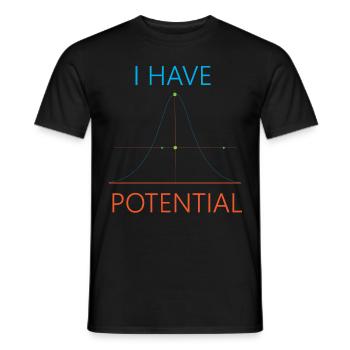 Majeure en physique J’ai du potentiel - T-shirt homme - noir - Devant - AI Model Male 178 light (178cm)