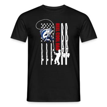 Angler Fishing Reuse Fishing Route Father's Day USA Fish - Men's T-Shirt - black - Front - AI Model Male 178 light (178cm)