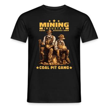 Goldgräber Bergarbeiter Bergleute Bergmänner - Männer T-Shirt - Schwarz - Vorne - AI Model Male 178 light (178cm)