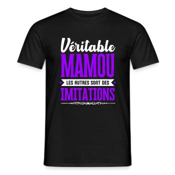 Véritable Mamou les autres sont des imitations ! - T-shirt homme - noir - Devant - AI Model Male 178 light (178cm)