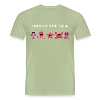 Aquatic animal future - Men's T-Shirt - sage - Front - AI Model Male 178 light (178cm)