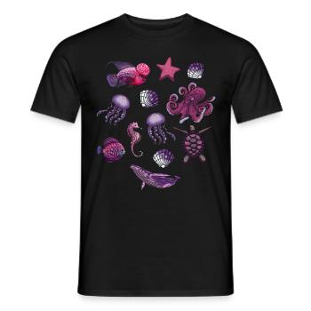 Marine animal Sea Underwater - Men's T-Shirt - black - Front - AI Model Male 178 light (178cm)