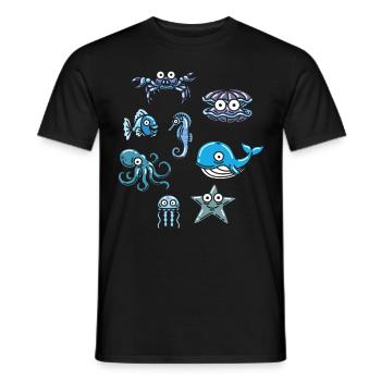 Wassertier Ozean Leben Meerestier - Männer T-Shirt - Schwarz - Vorne - AI Model Male 178 light (178cm)