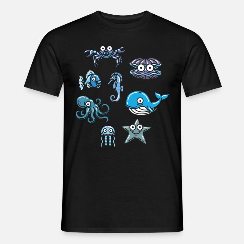 Wassertier Ozean Leben Meerestier - Männer T-Shirt - Schwarz