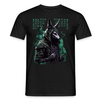 Egypt Anubis God of the Dead Futuristic Gift - Men's T-Shirt - black - Front - AI Model Male 178 light (178cm)