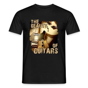 The Beauty Of Guitars - Men's T-Shirt - black - Front - AI Model Male 178 light (178cm)