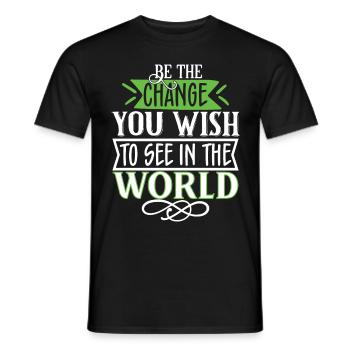 Eco-friendly Earth Planet Save Earth Day - Men's T-Shirt - black - Front - AI Model Male 178 light (178cm)