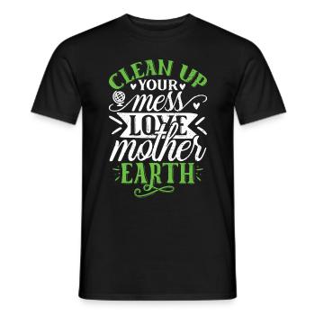 Eco-friendly Earth Planet Save Earth Day - Men's T-Shirt - black - Front - AI Model Male 178 light (178cm)