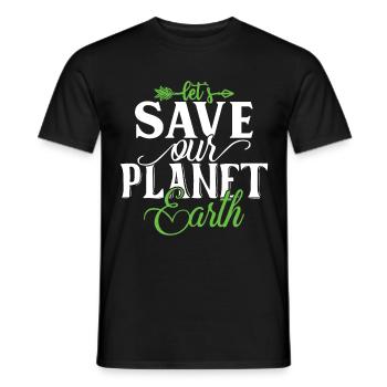 Eco-friendly Earth Planet Save Earth Day - Men's T-Shirt - black - Front - AI Model Male 178 light (178cm)