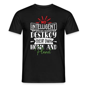 Earth Day Environmentally Friendly Earth Planet Saving - Men's T-Shirt - black - Front - AI Model Male 178 light (178cm)