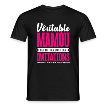 Véritable Mamou les autres sont des imitations ! - T-shirt homme - noir - Devant - AI Model Male 178 light (178cm)