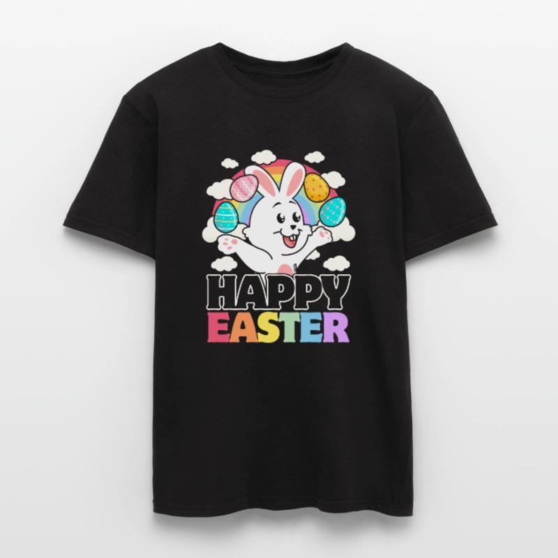 Happy Easter - White Rabbit Easter Eggs Men's T-Shirt