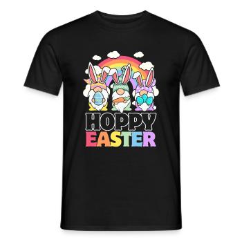 Hoppy Easter - Wichtel-Ostereier - Männer T-Shirt - Schwarz - Vorne - AI Model Male 178 light (178cm)