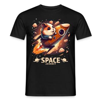 Space Hamster Hamster Lover Space Design - Men's T-Shirt - black - Front - AI Model Male 178 light (178cm)
