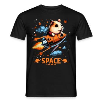 Space Hamster Hamster Lovers Space Design - Men's T-Shirt - black - Front - AI Model Male 178 light (178cm)