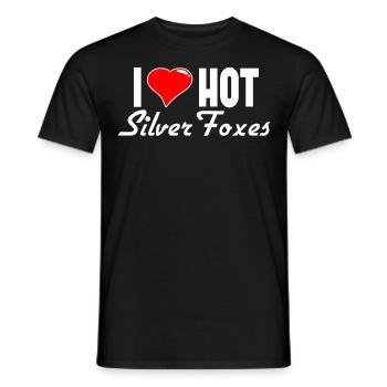 J’adore Hot Silver Foxes Women Saying - T-shirt homme - noir - Devant - AI Model Male 178 light (178cm)