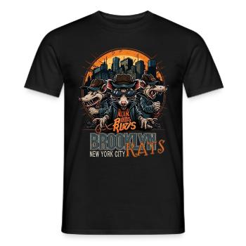 New York City Brooklyn Rat Rats - T-shirt homme - noir - Devant - AI Model Male 178 light (178cm)